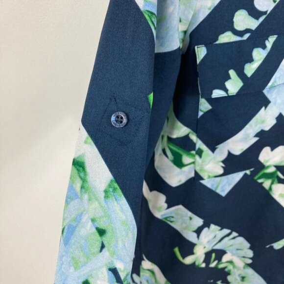 Womens Calvin Klein Floral Trellis Button Blouse Shirt S - Picture 4 of 8